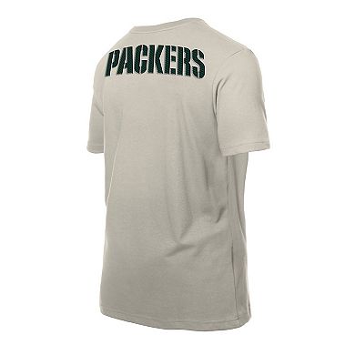 Men's New Era Light Beige Green Bay Packers Multi Patch T-Shirt