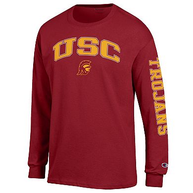 Men's Champion Cardinal USC Trojans Arch Over Logo 2-Hit Long Sleeve T-Shirt