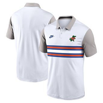 Men's Nike White/Gray Florida Gators Athletic Prep Legacy Logo Vapor Performance Polo