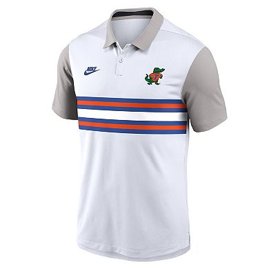 Men's Nike White/Gray Florida Gators Athletic Prep Legacy Logo Vapor Performance Polo