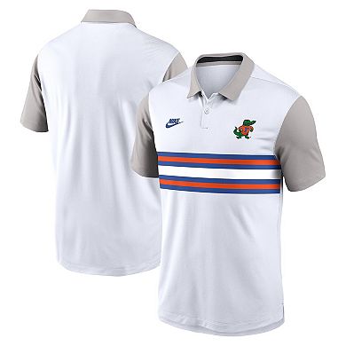 Men's Nike White/Gray Florida Gators Athletic Prep Legacy Logo Vapor Performance Polo
