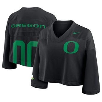Women's Nike Black Oregon Ducks Cropped Mesh Fashion Jersey