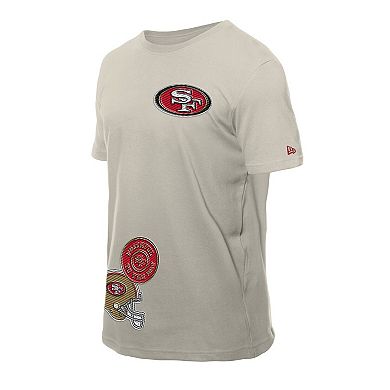Men's New Era Light Beige San Francisco 49ers Multi Patch T-Shirt