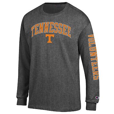 Men's Champion Charcoal Tennessee Volunteers Arch Over Logo 2-Hit Long Sleeve T-Shirt