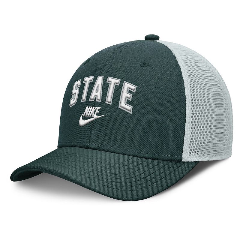 Men's Nike Green/Gray Michigan State Spartans Legacy Arch Rise Performance Trucker Adjustable Hat, 
