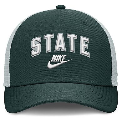 Men's Nike Green/Gray Michigan State Spartans Legacy Arch Rise Performance Trucker Adjustable Hat
