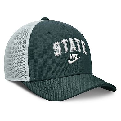 Men's Nike Green/Gray Michigan State Spartans Legacy Arch Rise Performance Trucker Adjustable Hat