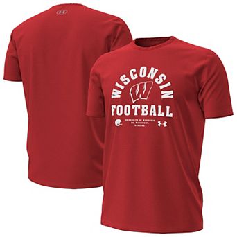 Men's Under Armour Red Wisconsin Badgers 2025 Sideline Football Performance T-Shirt