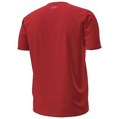 Men's Under Armour Red Wisconsin Badgers 2025 Sideline Football Performance T-Shirt