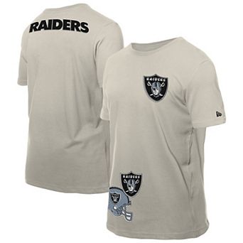 Men's New Era Light Beige Las Vegas Raiders Multi Patch T-Shirt