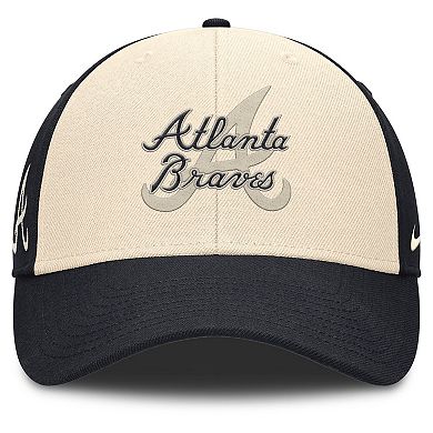 Men's Nike Navy/Natural Atlanta Braves Statement Club Performance Adjustable Hat