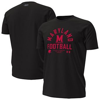 Men's Under Armour Black Maryland Terrapins 2025 Sideline Football Performance T-Shirt