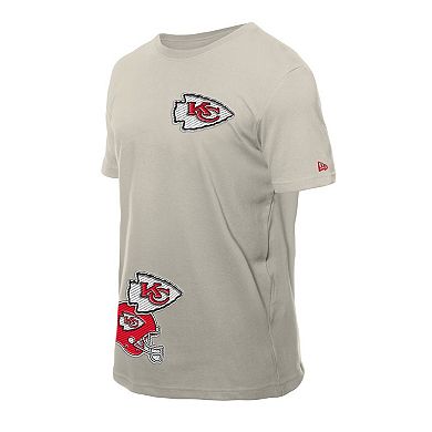 Men's New Era Light Beige Kansas City Chiefs Multi Patch T-Shirt