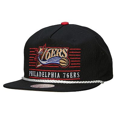 Men's Mitchell & Ness Black Philadelphia 76ers Ascend Deadstock Snapback Hat