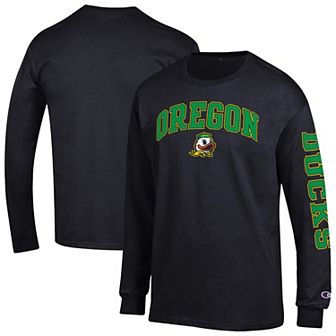 Men's Champion Black Oregon Ducks Arch Over Logo 2-Hit Long Sleeve T-Shirt