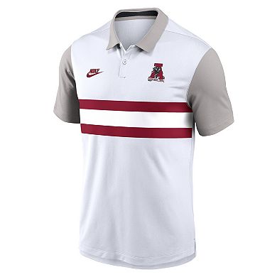 Men's Nike White/Gray Alabama Crimson Tide Athletic Prep Legacy Logo Vapor Performance Polo