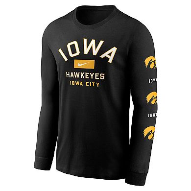 Men's Nike Black Iowa Hawkeyes Classic Location Long Sleeve T-Shirt