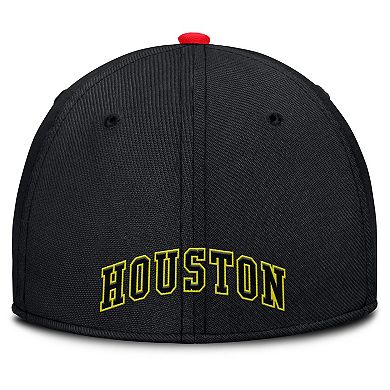 Men's Nike Crimson/Black Houston Astros Neon 90s Rise SwooshFlex Hat