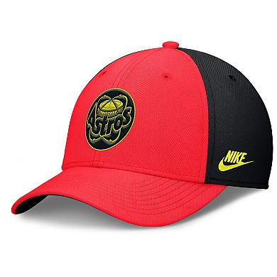 Men's Nike Crimson/Black Houston Astros Neon 90s Rise SwooshFlex Hat