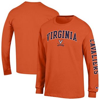 Men's Champion Orange Virginia Cavaliers Arch Over Logo 2-Hit Long Sleeve T-Shirt