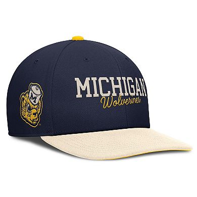 Men's Nike Navy/Cream Michigan Wolverines Pro Legacy Script Snapback Hat