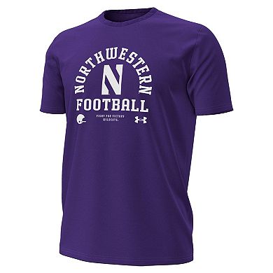 Men's Under Armour Purple Northwestern Wildcats 2025 Sideline Football Performance T-Shirt