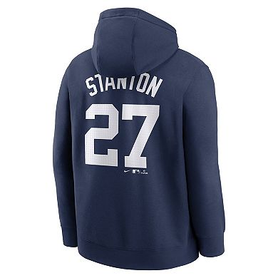 Men's Nike Giancarlo Stanton Navy New York Yankees Player Name & Number Club Fleece Pullover Hoodie