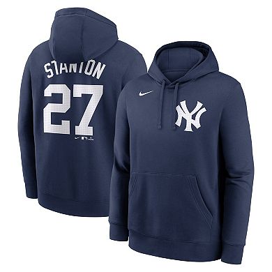 Men's Nike Giancarlo Stanton Navy New York Yankees Player Name & Number Club Fleece Pullover Hoodie