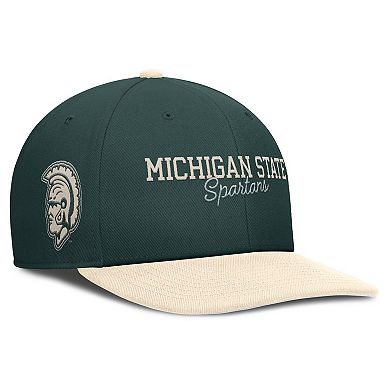 Men's Nike Green/Cream Michigan State Spartans Pro Legacy Script Snapback Hat