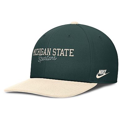 Men's Nike Green/Cream Michigan State Spartans Pro Legacy Script Snapback Hat
