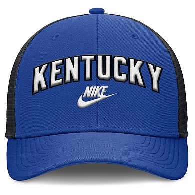 Men's Nike Royal/Black Kentucky Wildcats Legacy Arch Rise Performance Trucker Adjustable Hat