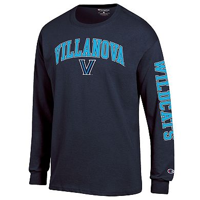 Men's Champion Navy Villanova Wildcats Arch Over Logo 2-Hit Long Sleeve T-Shirt