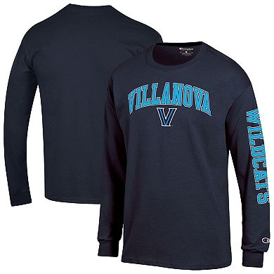 Men's Champion Navy Villanova Wildcats Arch Over Logo 2-Hit Long Sleeve T-Shirt