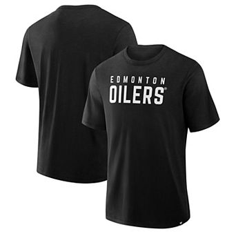 Men's Fanatics Black Edmonton Oilers Play Wordmark Stadium Slub T-Shirt