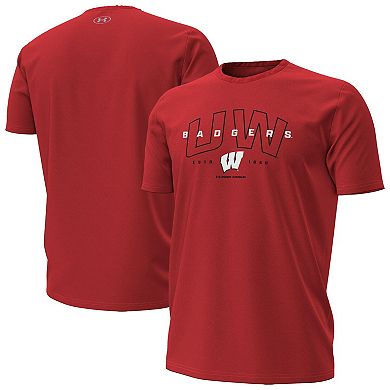 Men's Under Armour Red Wisconsin Badgers Overlay Performance T-Shirt