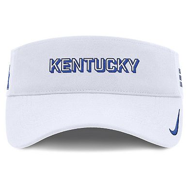 Men's Nike White Kentucky Wildcats 2025 On-Field Gameday Performance Ace Adjustable Visor
