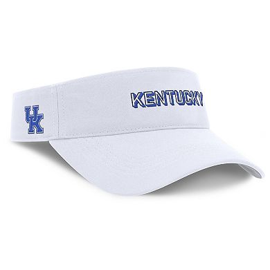 Men's Nike White Kentucky Wildcats 2025 On-Field Gameday Performance Ace Adjustable Visor