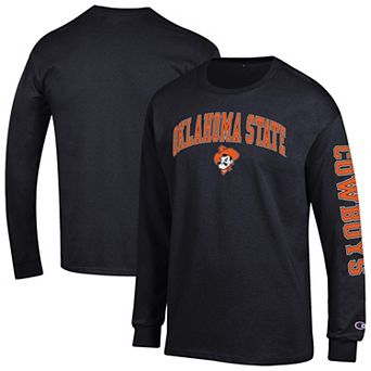 Men's Champion Black Oklahoma State Cowboys Arch Over Logo 2-Hit Long Sleeve T-Shirt
