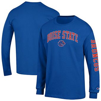 Men's Champion Royal Boise State Broncos Arch Over Logo 2-Hit Long Sleeve T-Shirt