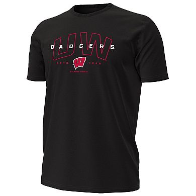 Men's Under Armour Black Wisconsin Badgers Overlay Performance T-Shirt
