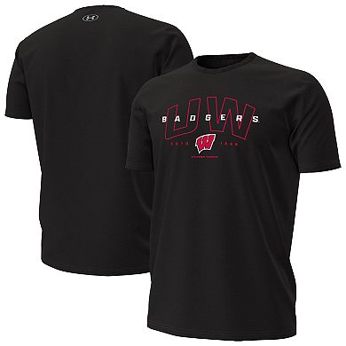 Men's Under Armour Black Wisconsin Badgers Overlay Performance T-Shirt