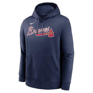 Men's Nike Ronald Acu̱a Jr. Navy Atlanta Braves Player Name & Number Club Fleece Pullover Hoodie