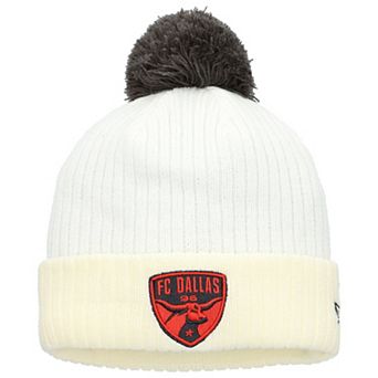 Men's New Era White FC Dallas 2025 Jersey Hook Cuff Knit Hat with Pom