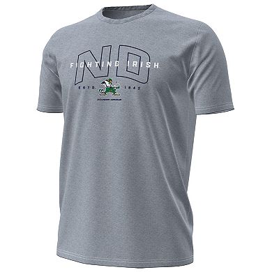 Men's Under Armour Heather Gray Notre Dame Fighting Irish Overlay Performance T-Shirt