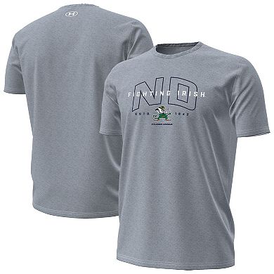 Men's Under Armour Heather Gray Notre Dame Fighting Irish Overlay Performance T-Shirt