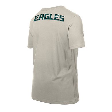 Men's New Era Light Beige Philadelphia Eagles Multi Patch T-Shirt