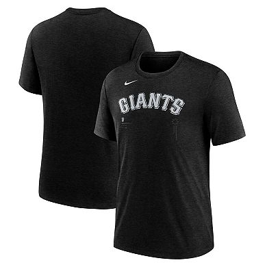 Men's Nike Heather Black San Francisco Giants Fashion Wordmark Tri-Blend T-Shirt