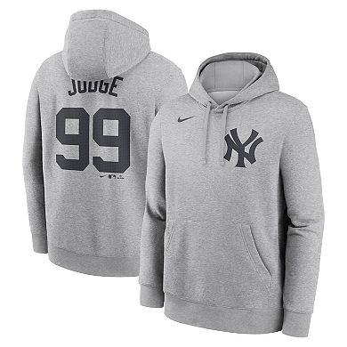 Men's Nike Aaron Judge Heather Gray New York Yankees Player Name & Number Club Fleece Pullover Hoodie