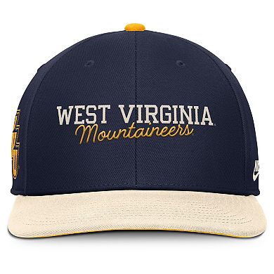 Men's Nike Navy/Cream West Virginia Mountaineers Pro Legacy Script Snapback Hat