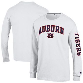 Men's Champion White Auburn Tigers Arch Over Logo 2-Hit Long Sleeve T-Shirt